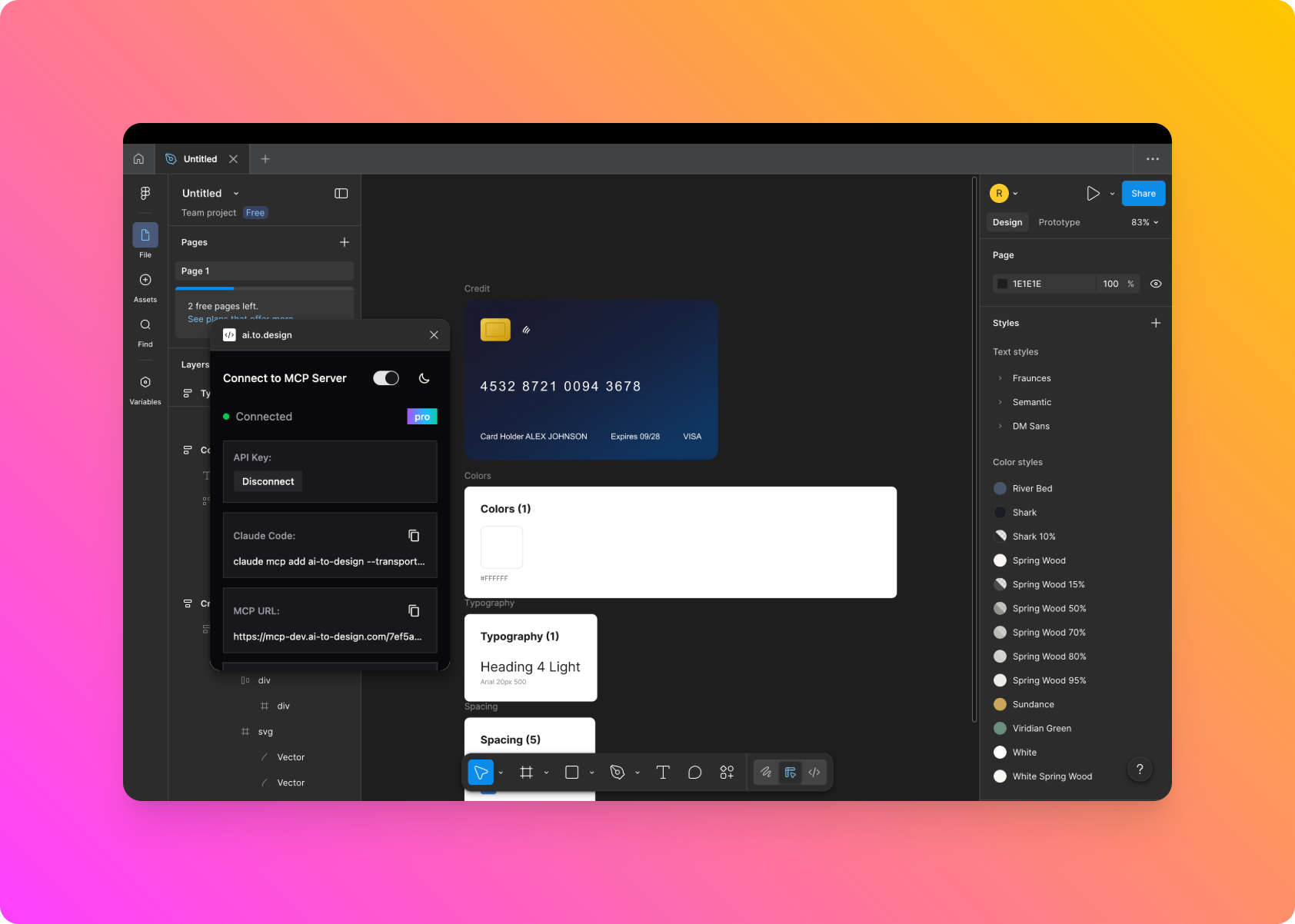 Generate Figma designs that use your own design system tokens | AI To ...